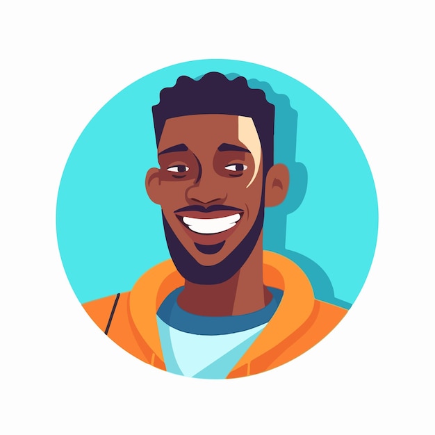 Vector a portrait and avatar of male laughter and joy smile and calmness diversity of personage