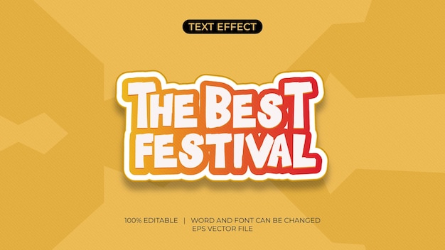Vettore un poster per il miglior effetto di testo editabile del festival