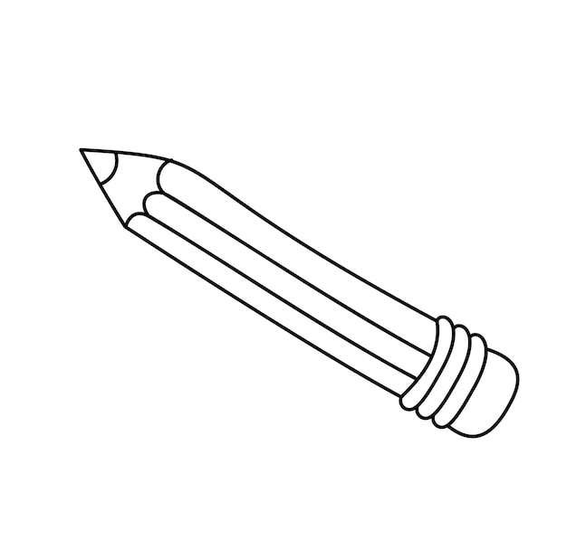 Вектор Плоская икона карандаша единый высококачественный контурный символ окончания для веб-дизайна или линии мобильного приложения