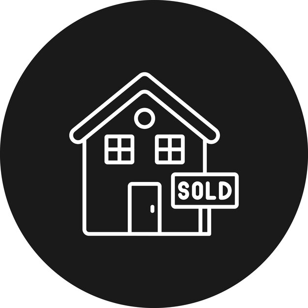 Vettore icona vettoriale di proprietà venduta può essere utilizzata per il set di icone immobiliari