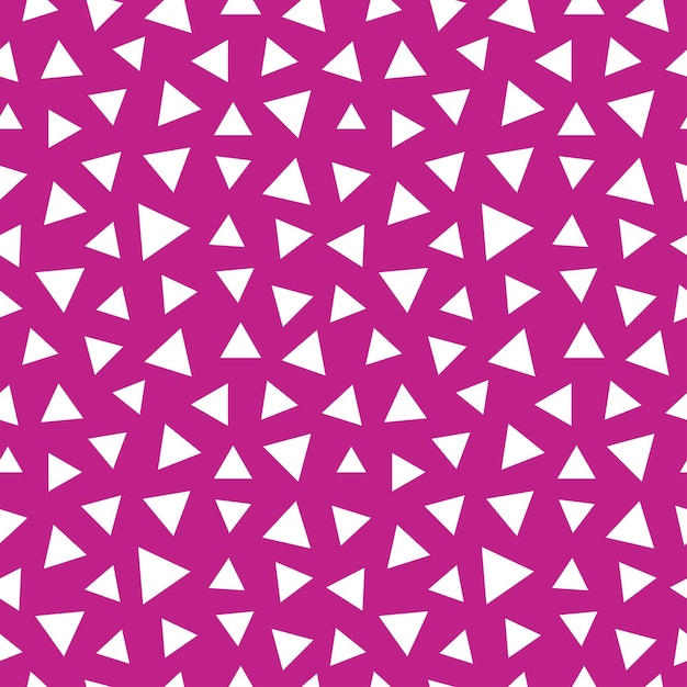 Vector purple seamless pattern with white triangles