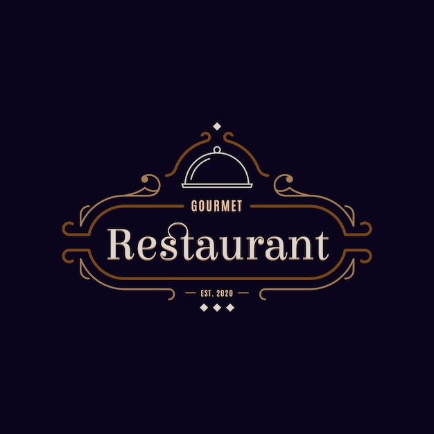 Вектор Концепция логотипа ресторана ретро