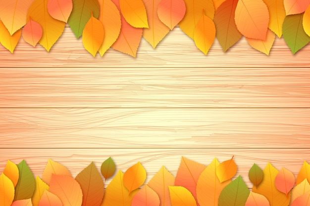 Vector realistic fall wood background