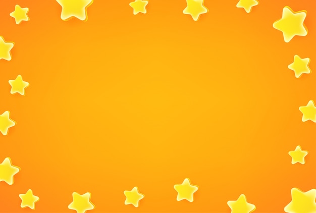 Wallpaper with gold stars. Vector frame with copy space for social media web sites or banners