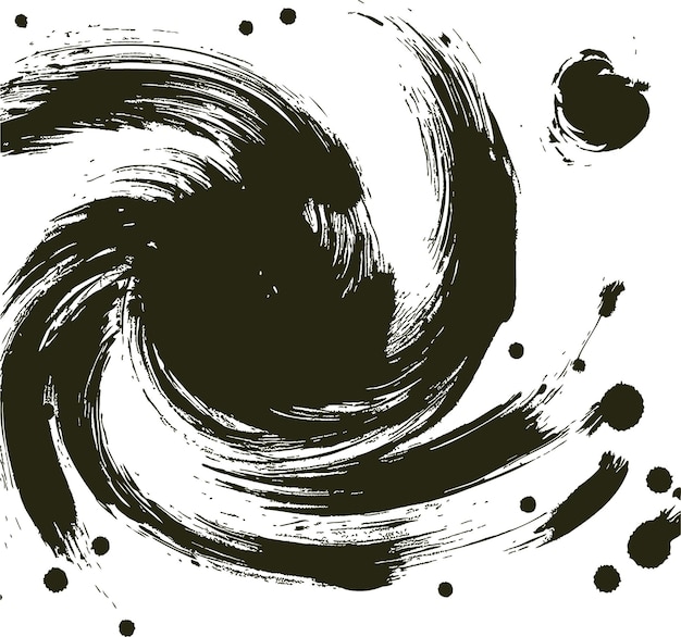 Vector whirling black smudge with a spiral motion a swirling vortex depicted by a vector abstract backgroun
