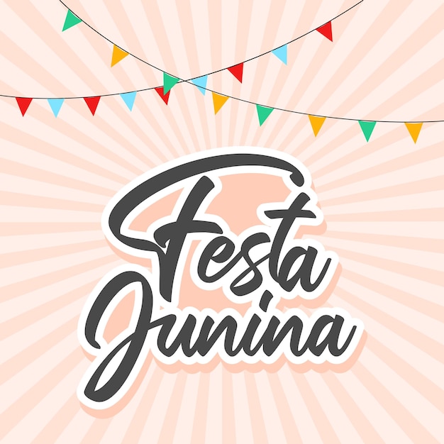 Вектор Традиционный бразильский праздник festa junina в бразильском стиле типографики