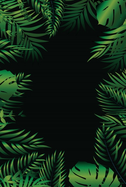 Вектор Тропический естественный зеленый пальмовый фон. иллюстрация