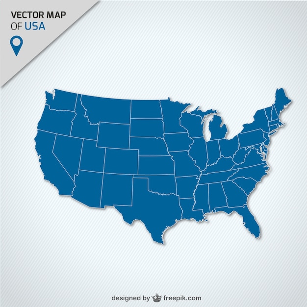 USA blue map