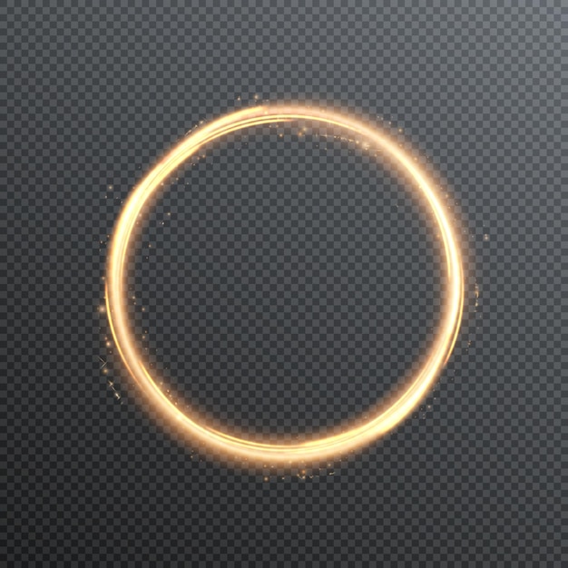 Vector vector circular light beam isolated on transparent background. glowing neon light effect. vector