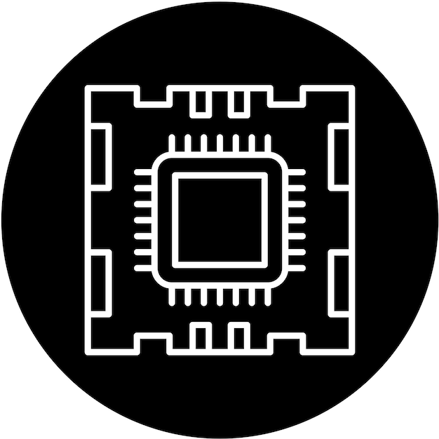 Vector Design Microprocessor Icon Style