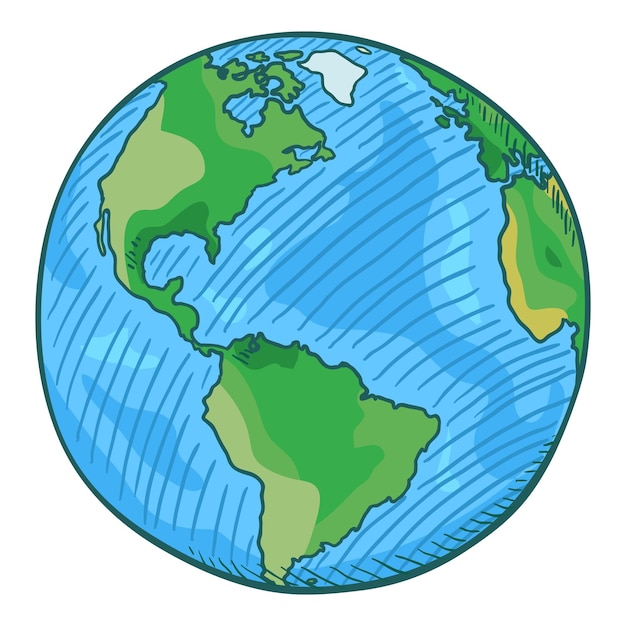 Vector vector enkele cartoon wereldbol illustratie