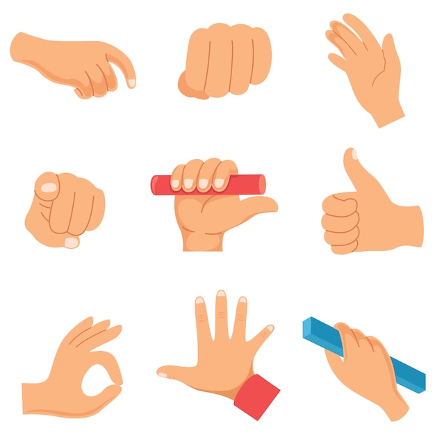 Vettore illustrazione vettoriale di gesti delle mani