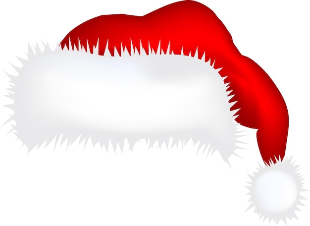 Векторное изображение новогодней шапки на белом фоне