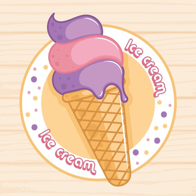 Вектор кондитерского цветного мороженого
