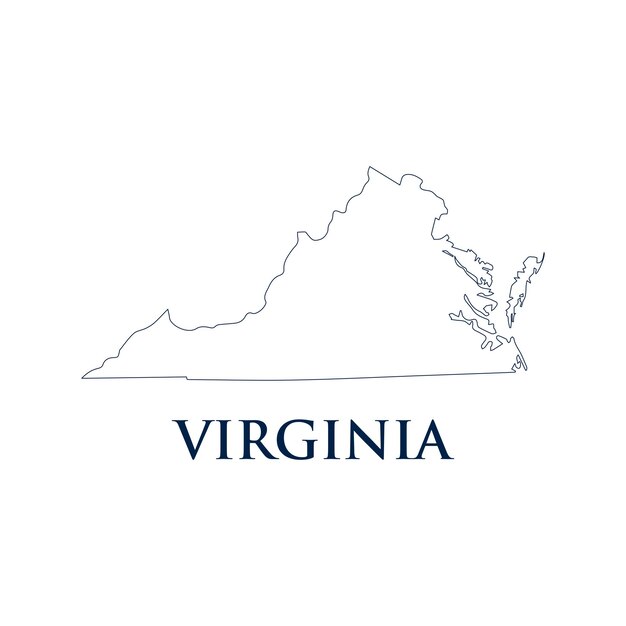 Vector virginia map icon usa outline logo design illustration