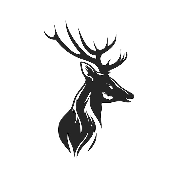 Plik wektorowy monochromatyczne logo wektorowe przedstawiające jelenia z rogami