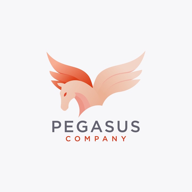 Nowoczesny abstrakcyjny szablon wektor logo Pegasus na białym tle