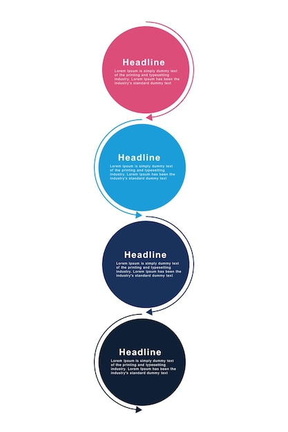 Plik wektorowy czterech etapów szablonów infograficznych