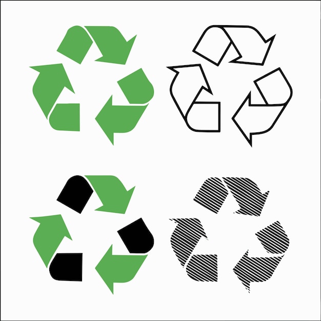 Plik wektorowy cztery symbole recyklingu