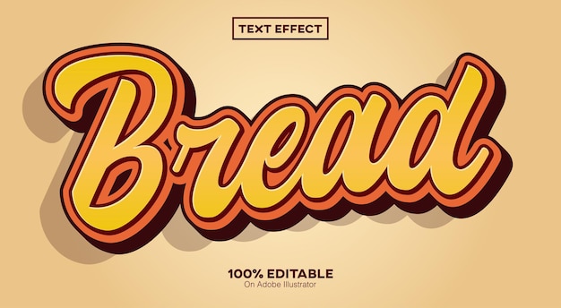 Plik wektorowy chleb efekt tekstowy 3d