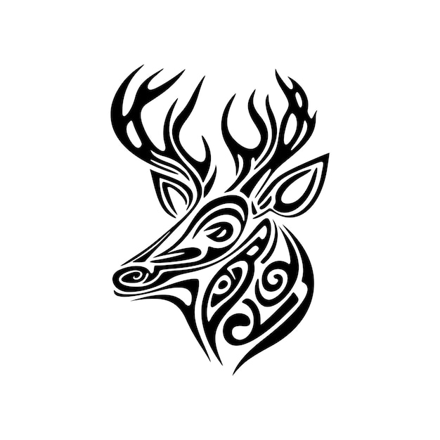 Plik wektorowy eleganckie logo wektora jelenia w czarno-białych odcieniach
