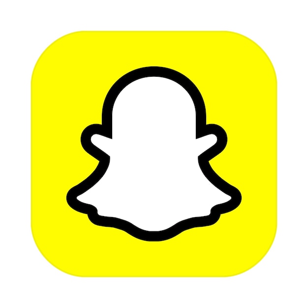 Plik wektorowy ikona aplikacji snapchat popularna aplikacja do przesyłania wiadomości, która umożliwia użytkownikom wymianę zdjęć i filmów