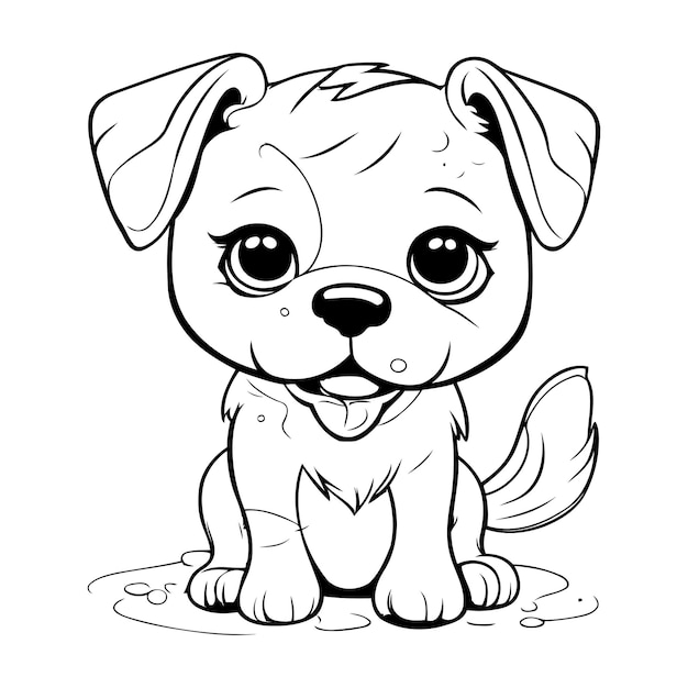 Plik wektorowy ilustracja wektorowa kreskówka pies do kolorowania książki lub strony