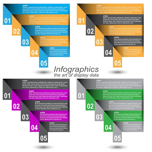 Plik wektorowy kolekcja szablonów infografik do nowoczesnej wizualizacji i rankingu danych