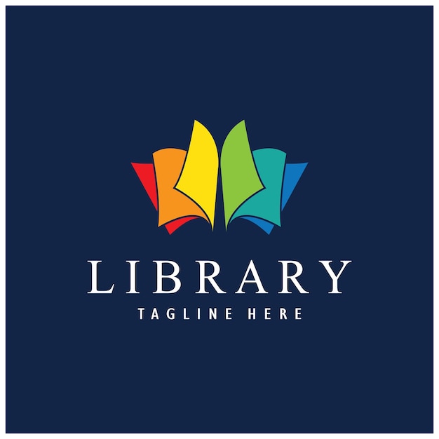 Plik wektorowy logo książki lub biblioteki dla księgarni firmy księgarskie wydawcy encyklopedie biblioteki edukacja