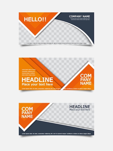 Plik wektorowy projekt banerów graficznych w kolorze pomarańczowym używany do dekoracji banerów marketingowych i tła prezentacji