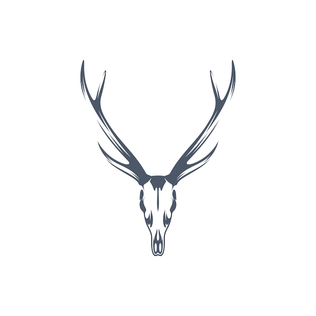 Plik wektorowy projekt ilustracji wektorowych kości głowy jelenia. szablon projektu logo głowy jelenia