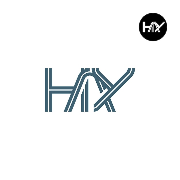Projekt logo z literami HAY Monogram z liniami