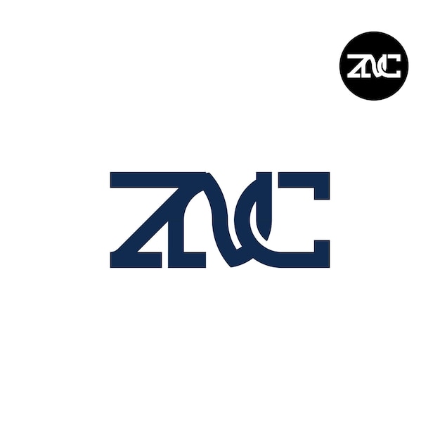 Projekt logo litery ZNC Monogram