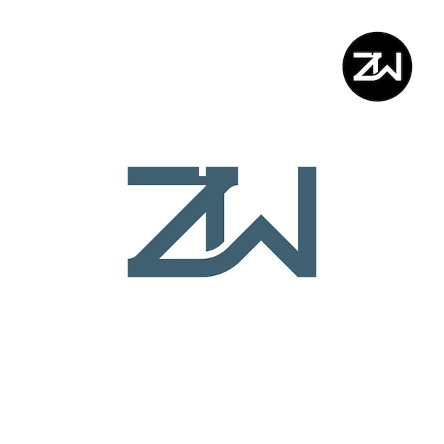 Projekt logo litery ZW Monogram