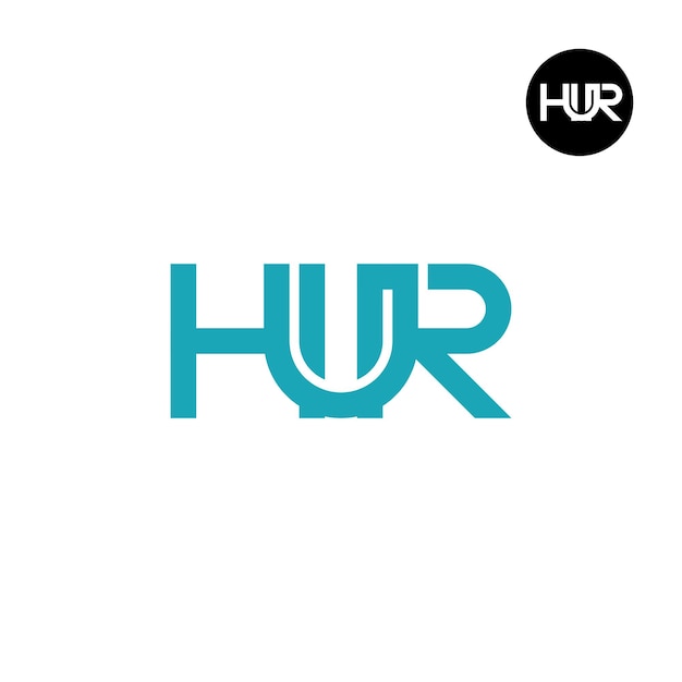 Projekt logo monogramu litery HUR
