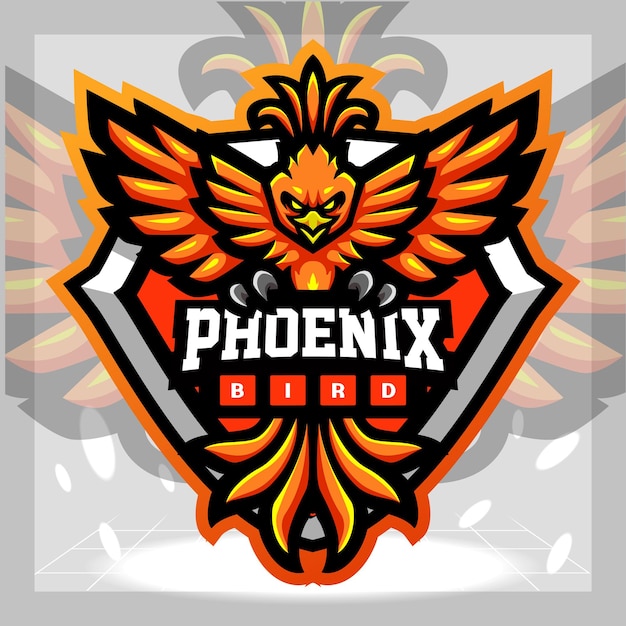Projektowanie logo e-sportu maskotki Phoenix