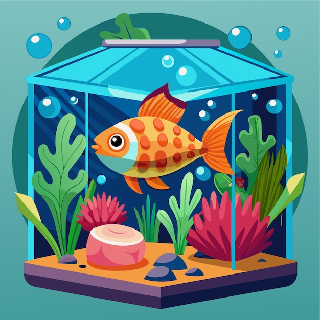 Plik wektorowy ryby w akwarium ikona ilustracja wektorowa dla projektów morskich