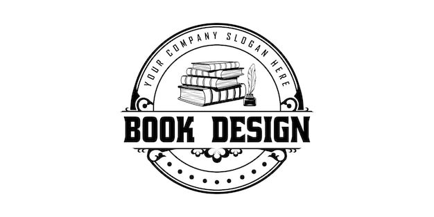Plik wektorowy retro vintage design logo książki