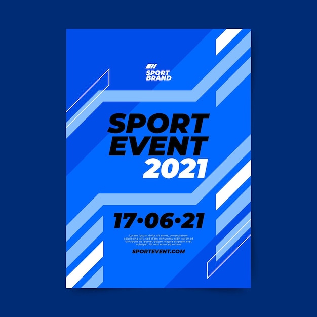 Plik wektorowy szablon plakat wydarzenie sportowe z niebieskimi liniami