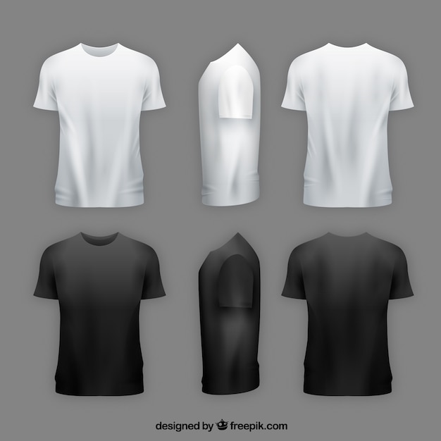 T-shirt męski o różnych poglądach i realistycznym stylu