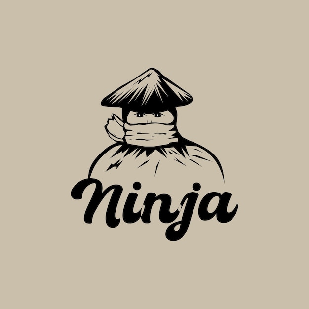 Plik wektorowy tajemniczy projekt logo postaci ninja