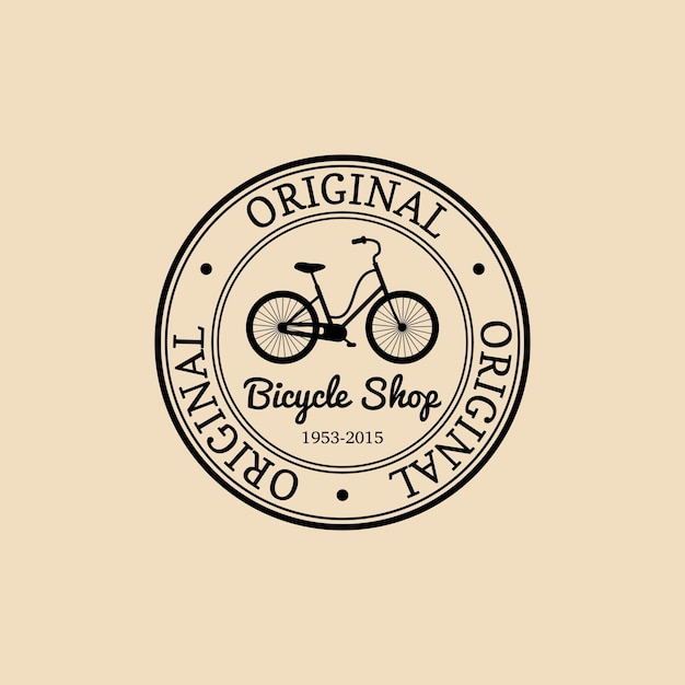 Wektor logo vintage hipster rowerów nowoczesny emblemat velocipede dla szablonów kart sklep firmy reklama plakat baner