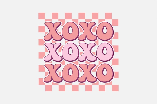 Plik wektorowy xoxo walentynkowy projekt koszulki svg