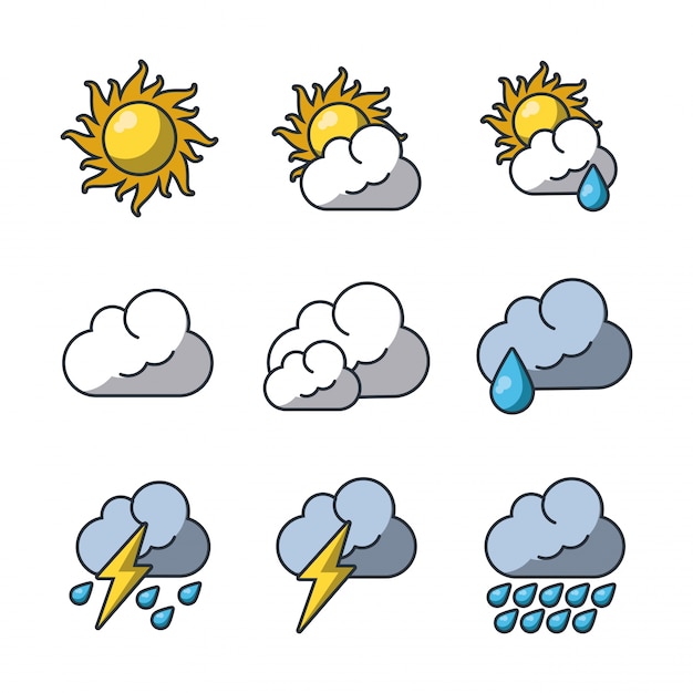 Plik wektorowy zestaw ikon pogody