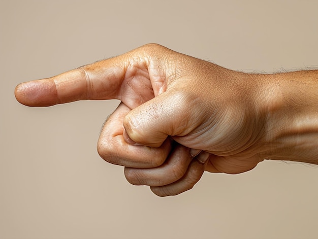 Zdjęcie osoba wskazująca na palec wskazujący na lewo