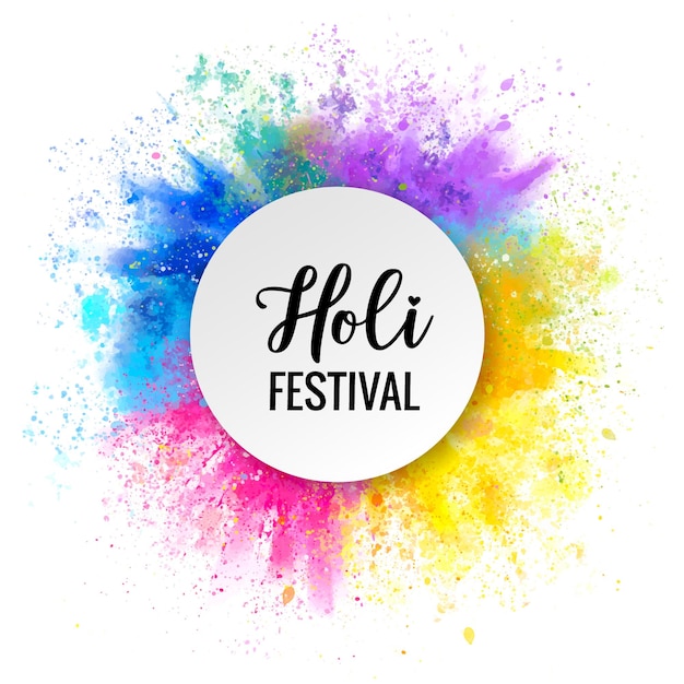 Zdjęcie szczęśliwy festiwal holi coloposter szablon