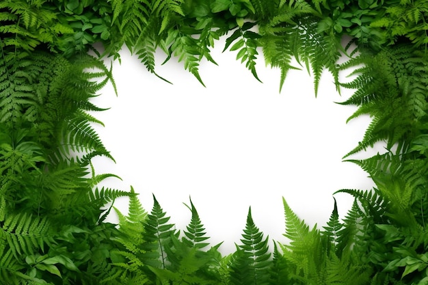 Tropical Foliage Frame Bush Plant Nature Layout Generative AI