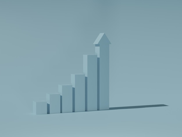Zdjęcie wykres krok schodowy do sukcesu koncepcja rozwoju biznesu do sukcesu i rosnące renderowanie 3d ilustracja 3d