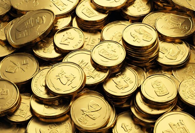 Zdjęcie złote monety metalowe wyodrębnione 2