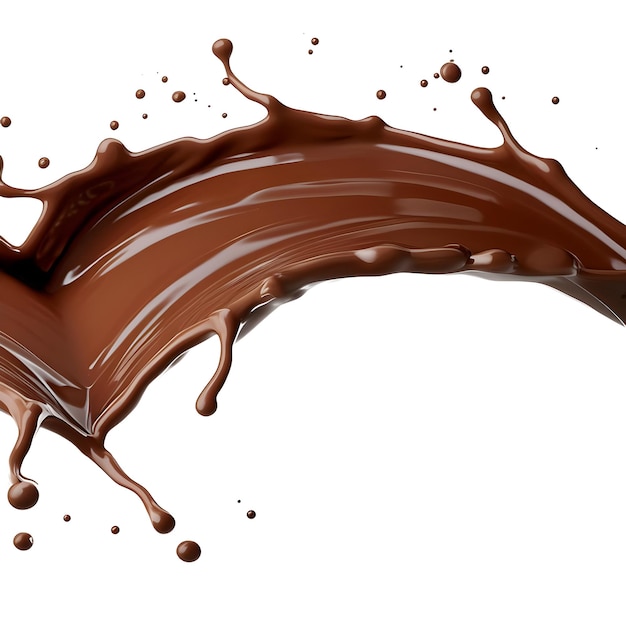 Zdjęcie 3d render abstrakcyjny brązowy płynny fali czekolady plamy kształt kolekcji napoju lub kawy plamy